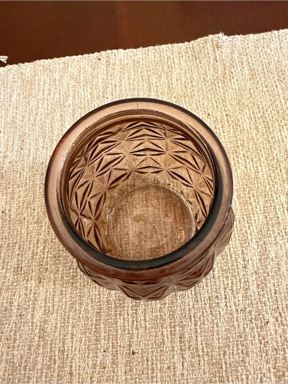Vintage Geometric Molded Glass Vase